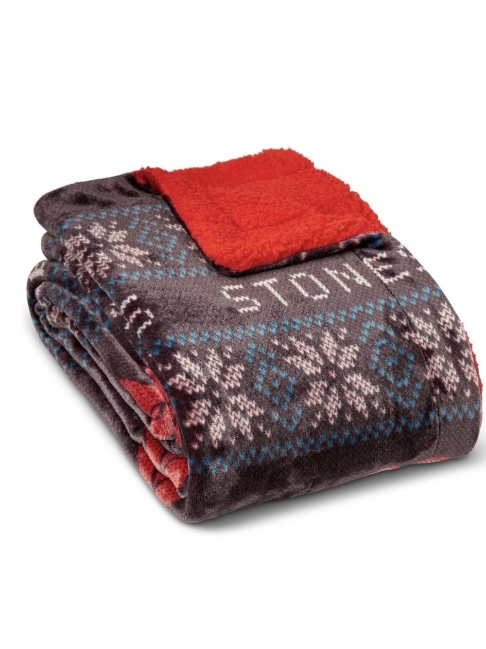 The Rolling Stones Winter Sherpa Lined Throw Blanket Holiday Christmas 50x60 NEW